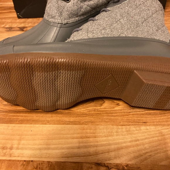 Sperry Saltwater Wool Grey Duck Boots 11m 11 new winter rain - Picture 3 of 6